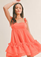 Load image into Gallery viewer, Coral tie dress
