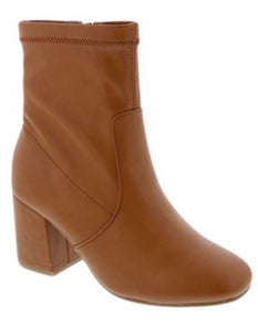 Tan leather booties